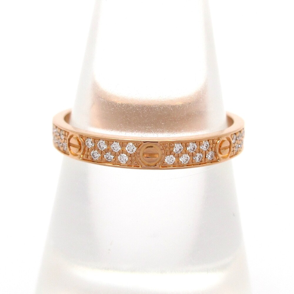 Cartier Mini Love Ring 18K Rose Gold Diamond